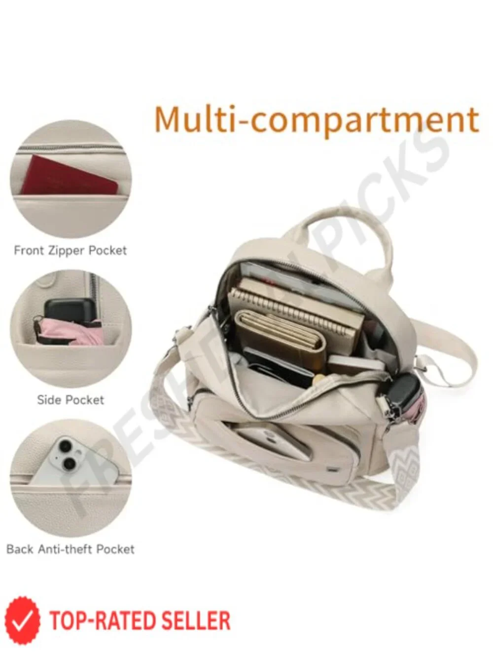 Women's Vegan Leather Mini Backpack Fashion Travel Shoulder Bag